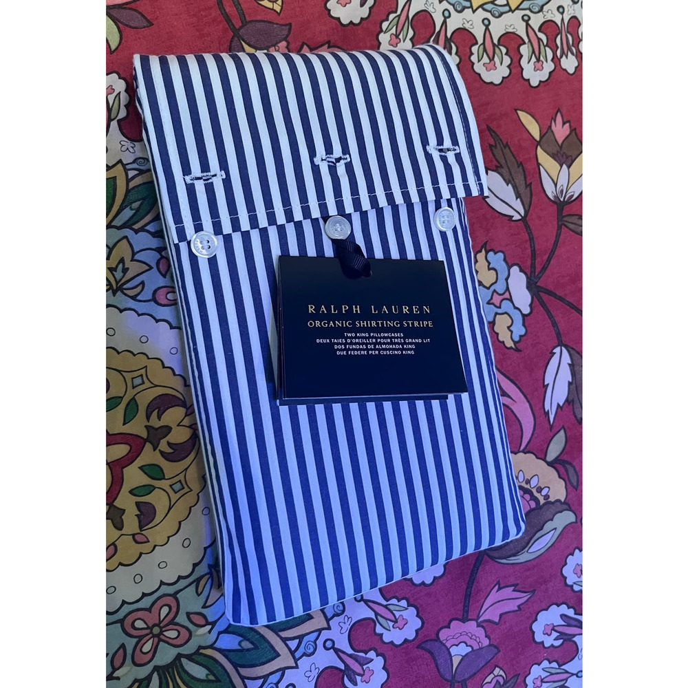 Ralph Lauren Shirted Stripe King Pillowcases (2) NWT